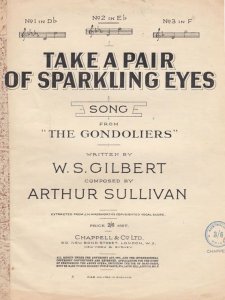 Take A Pair Of Sparkling Eyes 1950s Sheet Music