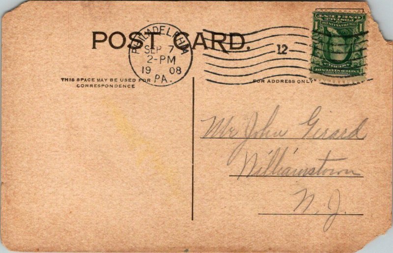 Postcard Ran Across Old Man Smith Today 1908 Humor Funny Philadelphia Penn 1250