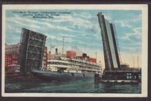 Whaleback Steamer Columbus Milwaukee WI Postcard 4433
