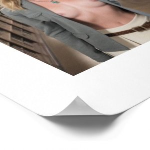Jillian Sexy Librarian Blonde Glasses Breasts Poster