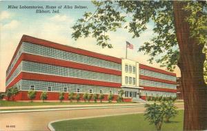 Alka Seltzer 1942 Elkhart Indiana Miles Laboratories linen Teich postcard 775