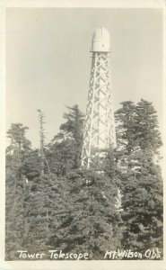 RPPC Postcard Tower Telescope Mt. Wilson Observatory San Gabriel Mountains CA