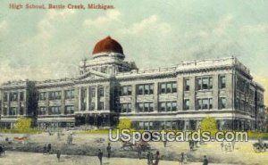 High School - Battle Creek, Michigan MI Postcard