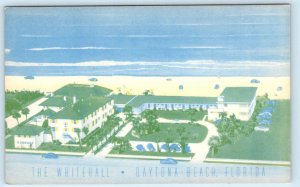 DAYTONA BEACH, Florida FL ~ Roadside THE WHITEHALL Hotel ~ Artist View Postcard