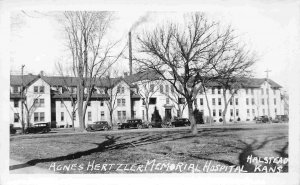 Agnes Hertzler Hospital Halstead Kansas 1930s RPPC Real Photo postcard