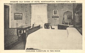 Vintage Postcard 1920's Room Wiggins Old Tavern at Hotel Northampton Mass. MA