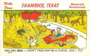 Postcard Texas Shamrock Route 66 Comic humor Nag Nag Nag Baxtone 23-10896