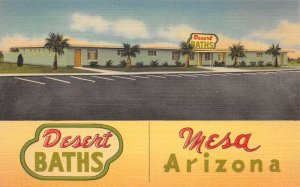 Mesa Arizona Desert Baths Motel Linen Vintage Postcard AA57574