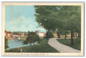 1950 East River from Park New Glasgow Nova Scotia Canada Posted Postcard