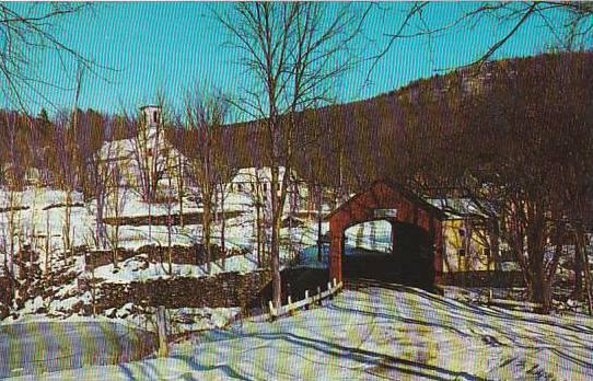 Covered Bridge Old Covered Bridge Over The Green River At Guilford Vermont