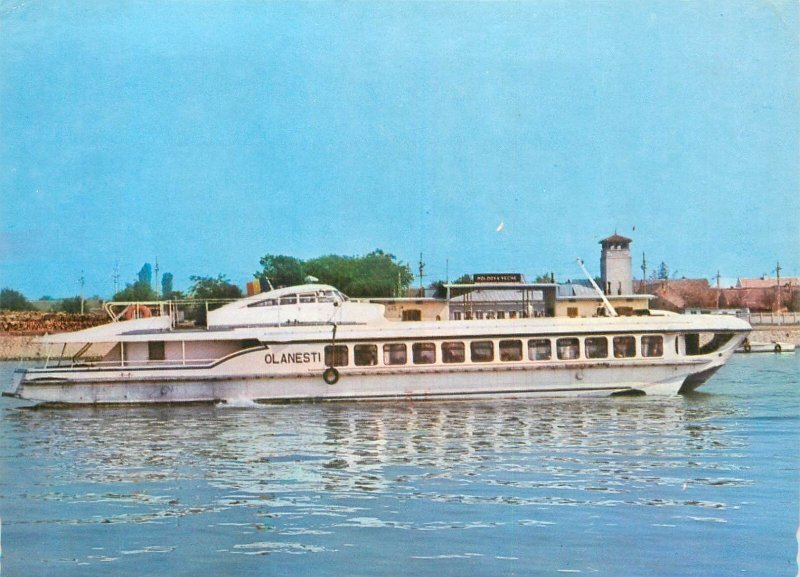 B522 Racheta hydrobus ship on Danube at Moldova Veche nautical topic postal card