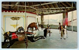 WATCH HILL, Westerly RI ~ FLYING HORSE CAROUSEL 1970 Merry Go Round Postcard