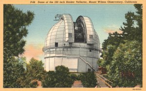 Vintage Postcard Dome Of 100 Inch Hooker Reflector Mount Wilson Observatory CA