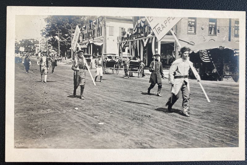 Mint Usa Real Picture Postcard Pioneers & Trappers Paradeing