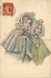 Vienna Style Sisters Vintage Postcard 08.12