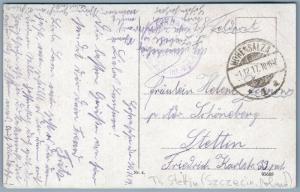 SZSZECIN POLAND STETTIN 1917 ANTIQUE POSTCARD GERMAN FELDPOST