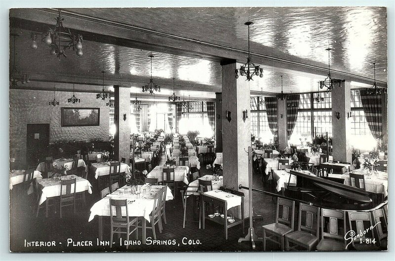 VTG Postcard RPPC Real Photo Idaho Springs CO Sanborn Placer Inn Interior A5