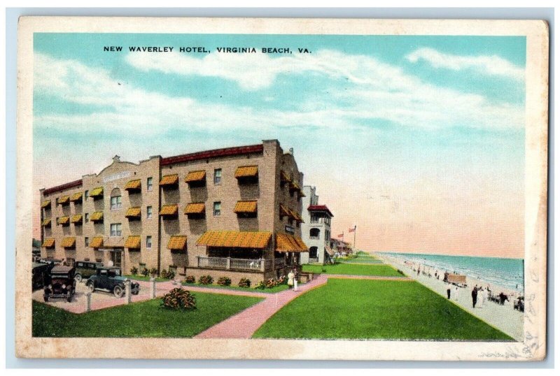 c1931 New Waverley Hotel Exterior Beachfront Virginia Beach Virginia VA Postcard