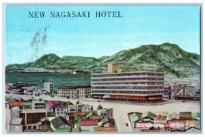 Nagasaki Japan Postcard Nagasaki Station New Nagasaki Hotel 1963 Posted