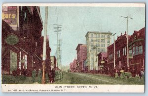 Butte Montana MT Postcard Main Street Building Horse Carriage View 1908 Antique