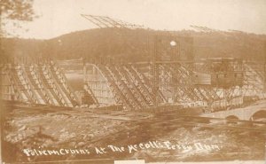 RPPC PELICAN CABINS McCOLL'S FERRY DAM PENNSYLVANIA REAL PHOTO POSTCARD (c.1910)