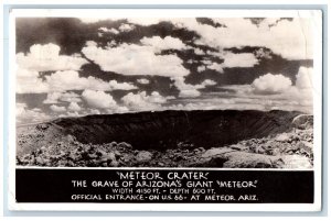 1941 Meteor Crater Grave US 66 Winslow Arizona AZ RPPC Photo Posted Postcard