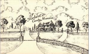 SHREWSBURY, Massachusetts MA ~ HEBERT'S CANDY MANSION Advertising Postcard