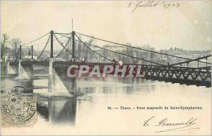 Postcard Old Suspension Bridge Tours Saint Symphorien (map 1900)
