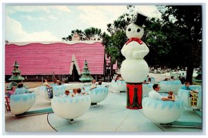 c1960's Dundee - Snow Ball Ride, Frosty Snowman Dundee Illinois IL Postcard