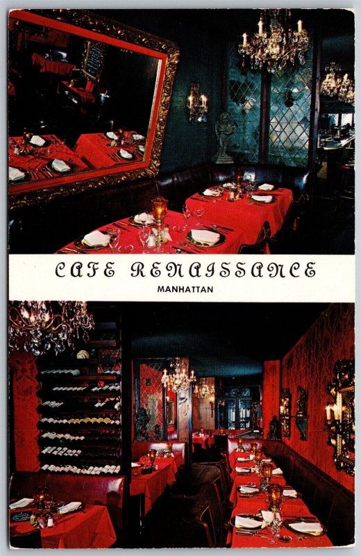Vtg New York City NY Cafe Renaissance Restaurant Manhattan 1950s View Postcard