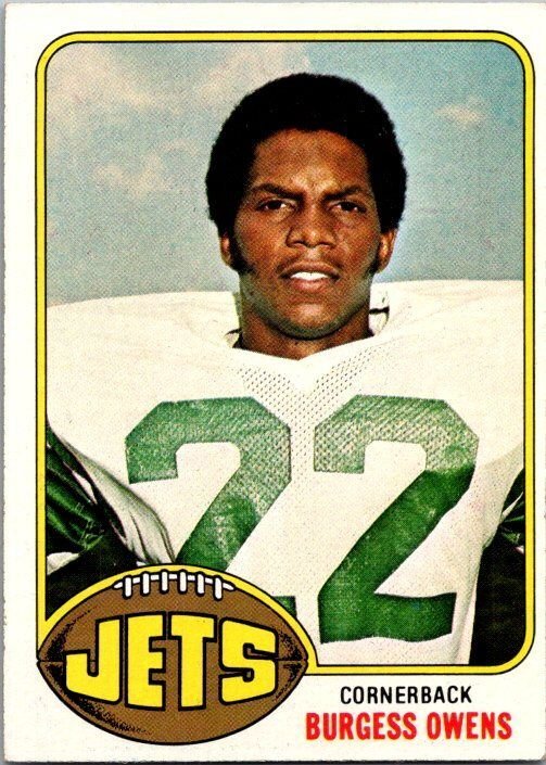 1976 Topps Football Card Burgess Owens New York Jets sk4388