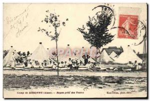 Old Postcard Sissonne Rest Near Tents Army