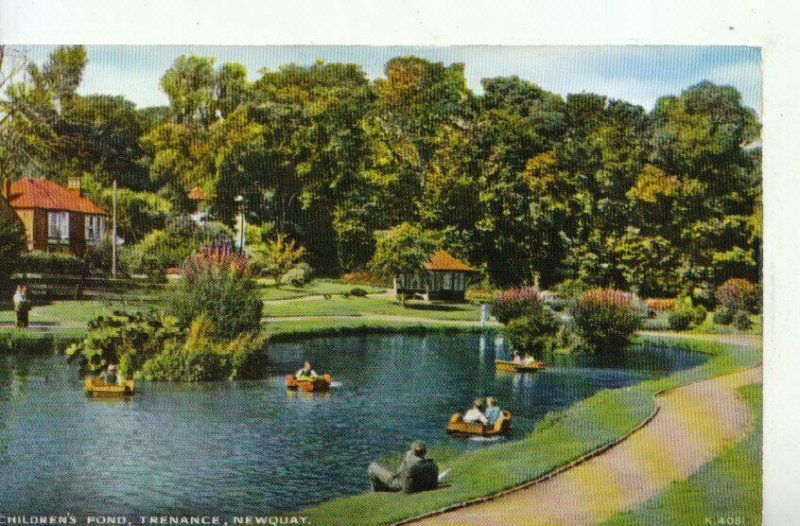 Cornwall Postcard - Newquay, Children's Pond, Trenance. Posted 1964 - Ref 11034A