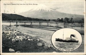 NYK Japanese Ship Lines Mount Fuji Japan Steamer S.S. Katori Maru 1926 Cancel PC