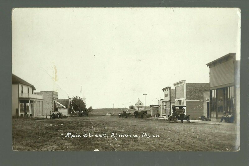 Almora MINNESOTA RP c1910 MAIN STREET nr Henning Parkers Prairie GHOST TOWN 