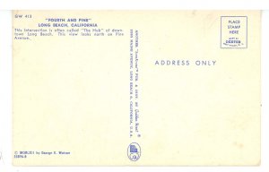 CA - Long Beach. FW Woolworth Store & Pine Ave. Street Scene ca 1957