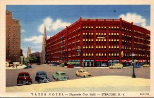 New York Syracuse The Yates Hotel 1951 Curteich