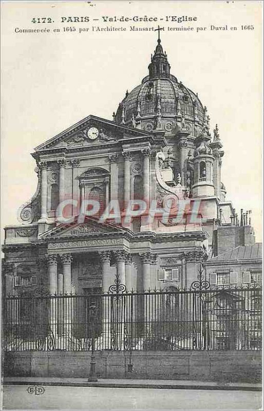 Old Postcard Paris Val de Grace Church