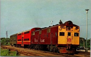 Vintage Railroad Train Locomotive Postcard - Rock Island Railway