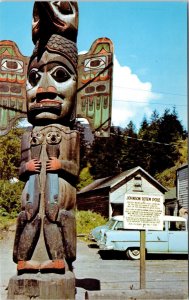 Johnson Totem Pole Ketchikan Alaska AK Postcard UNP VTG Mike Roberts Unused 