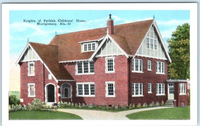 MONTGOMERY, Alabama  AL   KNIGHTS OF PYTHIAS Children's Home ca 1920s  Postcard