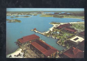 WALT DISNEY WORLD DISNEYLAND THE POLYNESIAN VILLAGE VINTAGE ADVERTISING POSTCARD