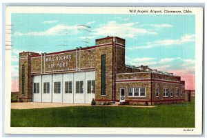 Claremore Weatherford Oklahoma OK Postcard Will Rogers Airport Building 1946