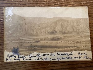 Original Vintage Postcard Early 1900's RPPC Real Photo Aerial View Valley Hills