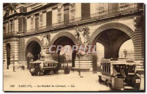 Old Postcard The Paris wickets Louvre Carousel