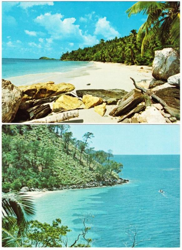 Honduras Guanaja Island Bay Islands Club 2 Postcards 1970s-1980s