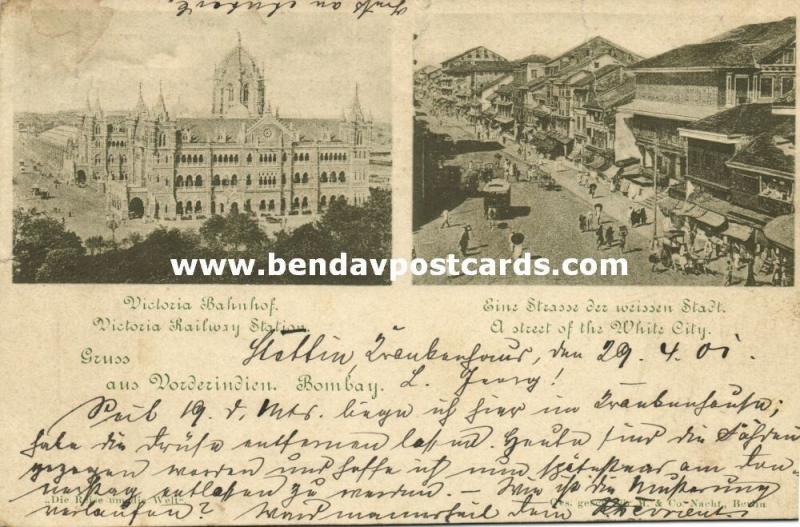 india, BOMBAY, Victoria Railway Station, Street Scene in White City (1901)