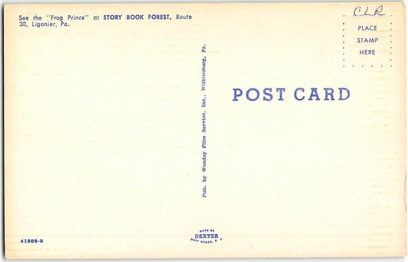 Frog Prince STORY BOOK FOREST Ligonier, PA Park Fantasy 1960s Vintage Postcard