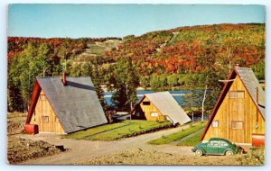 BELLERIVE ACRES? Montreal Quebec ~ Laurentides A FRAME CABINS ~ VW Bug Postcard