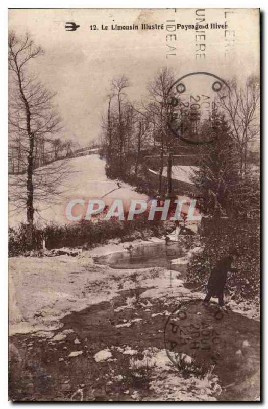 Limousin Old Postcard Landscape in Winter